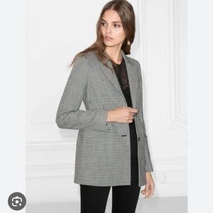 & other stories houndstooth 100% wool blazer hourglass shape balenciaga vibes